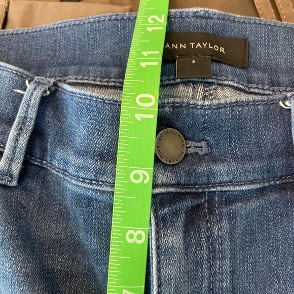 Ann Taylor Jeans Womens Sz 6 Blue Floral Embroidered Ankle Skinny Cotton Stretch - Picture 9 of 11